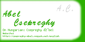 abel csepreghy business card